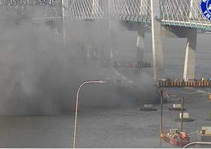 The explosives went off around 10:52 a.m. Tuesday, Jan. 15, bringing down the 64-year-old Tappan Zee Bridge.