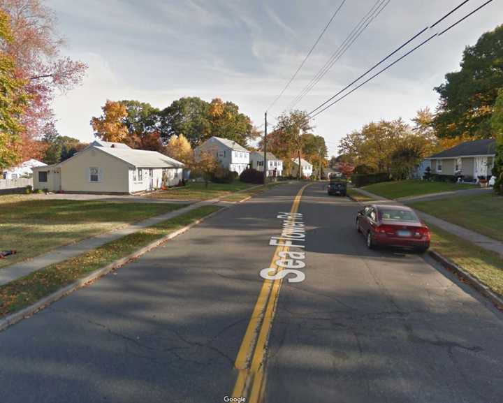 Sea Flower Road in Milford, where a Bridgeport woman was found slumped over her steering wheel with crack cocaine.