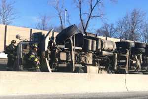 Overturned Dump Truck, Vehicle Fire Cause Parsippany Delays