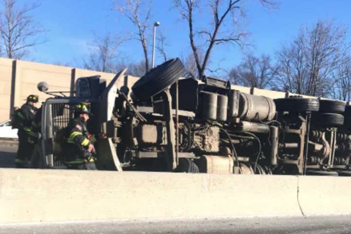 Overturned Dump Truck, Vehicle Fire Cause Parsippany Delays