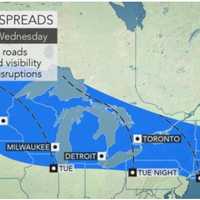 <p>The storm will cover a broad area in the Midwest and Northeast.</p>