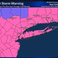 <p>A look at counties where Winter Storm Warnings (pink) and Winter Weather Advisories (purple) are in effect.</p>