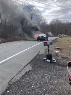 Car Fire, Downed Trees Cause Road Closures In Rockland