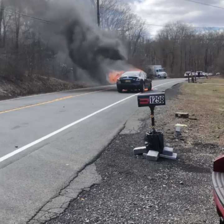 A look at the car fire on Route 202.