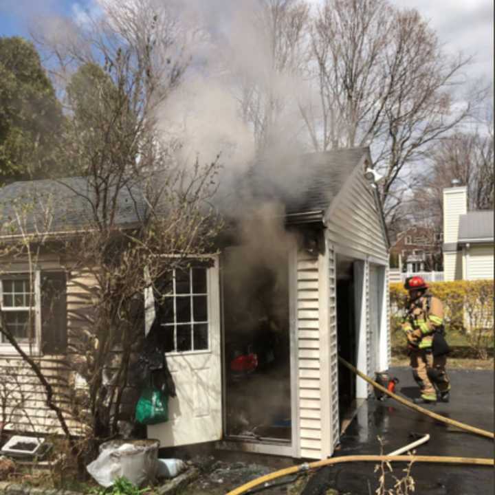 Garage fire in Stamford (31 Shadow Ridge Road)