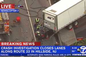 BMW, Tractor-Trailer Crash Shuts Rt. 22 East In Hillside, One Dead