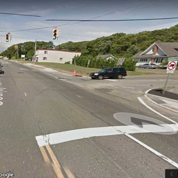 Montauk Highway at the intersection of Gazzola Drive.