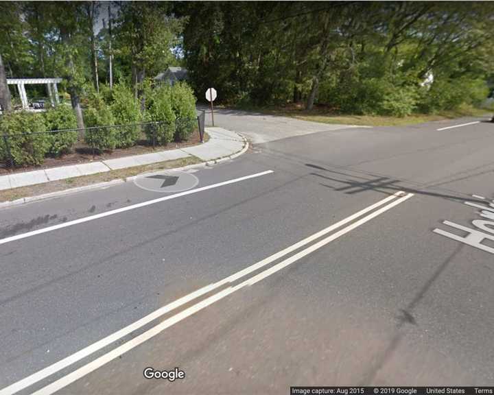 Herkimer Street, at the intersection of Carlton Street, in Mastic.