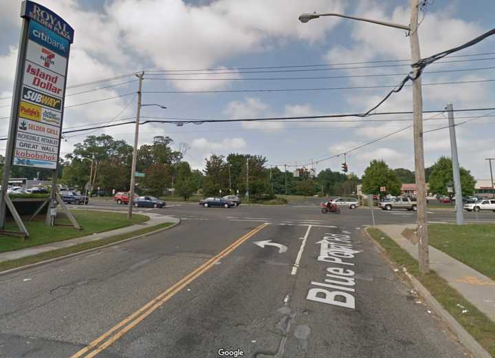 The intersection of Blue Point Road and Route 25 in Selden.