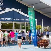 <p>A 60,000-square-foot merchandise tent has been set up at Bethpage Black in advance of the PGA Championship.</p>