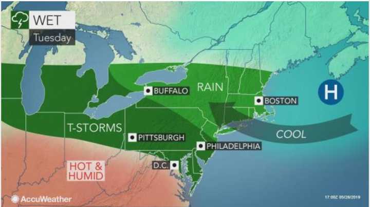 A look at the stormy weather that will arrive Tuesday, May 28 and stick around for much of the remainder of the week.