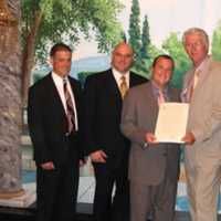 <p>Former Assemblyman Rob Walker with PAL volunteers Ralph Wontruba, Doug Kenah, John Mateer and Ron Walsh.</p>