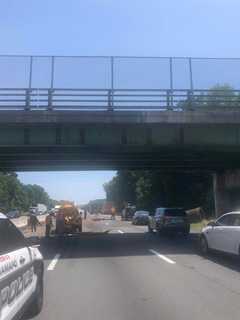 Truck Crashes Into I-87 Overpass In Ramapo