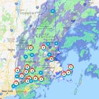 <p>The Eversource Outage Map as of 8:40 a.m. on Tuesday, July 23.</p>