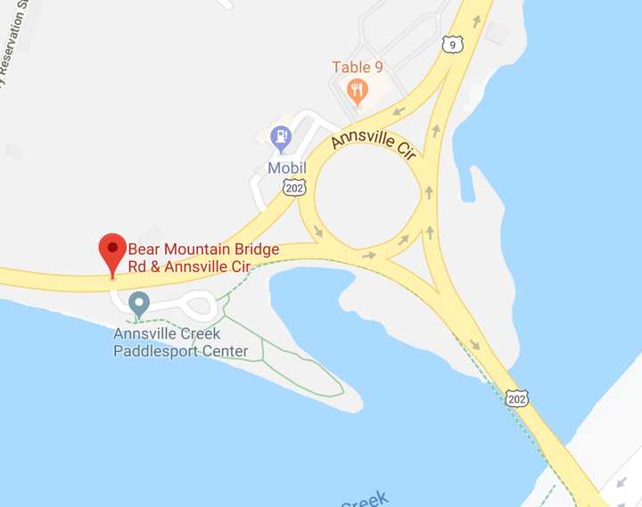 A two-vehicle crash closed a section of Bear Mountain Bridge Road.