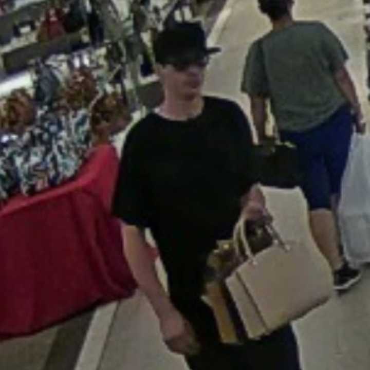 Suffolk County Crime Stoppers released a photo of a man who allegedly stole three handbags from the Macy&#x27;s at the Smith Haven Mall.