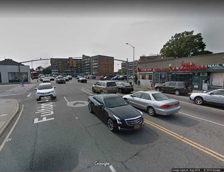 The intersection of Fulton Avenue and Clinton Street in Hempstead.