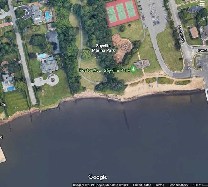 Sayville Marina Park Beach is one of six Suffolk County beaches closed to bathing.