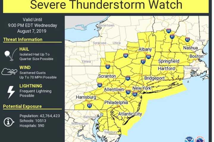 Severe Thunderstorm Watch Now In Effect: Drenching Rain, Damaging Winds On Way