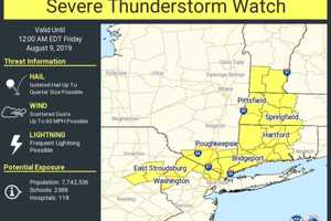 Severe Thunderstorm Watch Issued: Line Of Storms Moving West To East