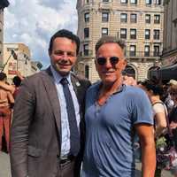 <p>Mayor Andre Sayegh and Bruce Springsteen on the set of &quot;West Side Story.&quot;</p>