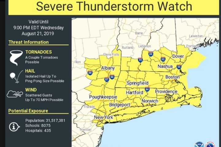 Severe Thunderstorm Watch Now In Effect: Strong Storms With Gusty Winds Sweeping Through Area