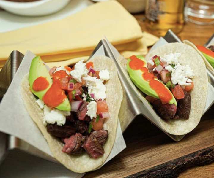 Tacos from Noches de Plaza in Englewood.