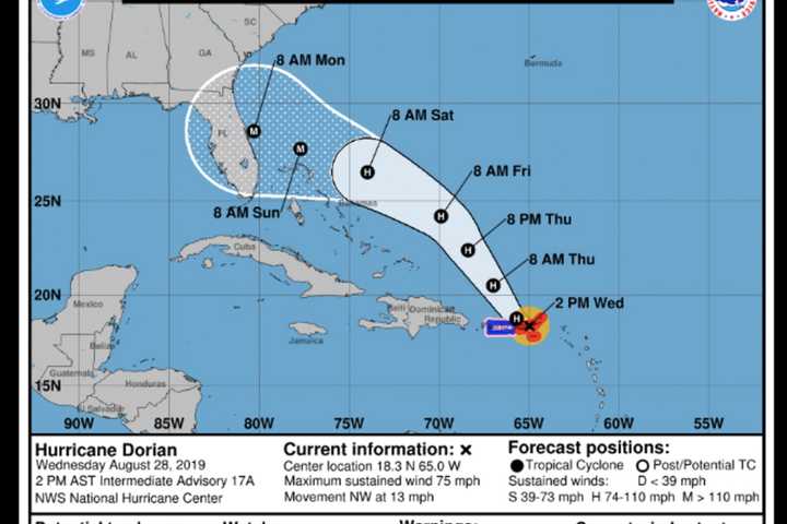 Latest Projected Path For Hurricane Dorian: Storm Strengthens As It Takes Aim On Florida Coast