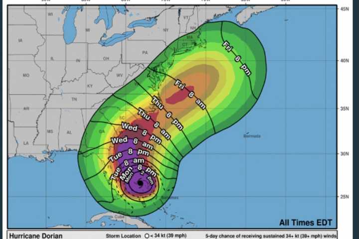 Tracking Dorian: Hurricane Could Bring Tropical Storm-Force Winds To Area