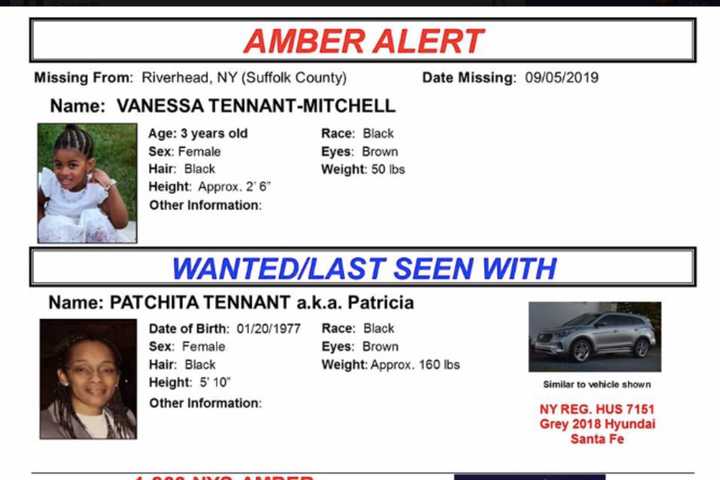 AMBER Alert Update: 3-Year-Old Area Girl Found Safe