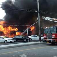 <p>A three-alarm fire destroyed Port Jervis&#x27; oldest car dealership</p>