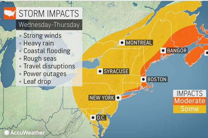 Nor'easter Will Bring Soaking Rainfall, Strong Winds That Could Cause Power Outages