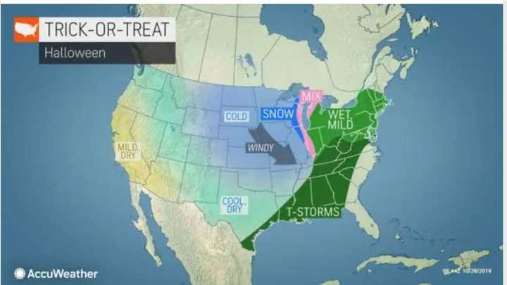 Look for a wet weather pattern this week, including on Halloween.