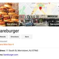 <p>Bareburger, 11 South St., Morristown.</p>