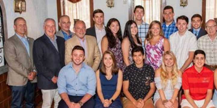 Ryan Danyluk, 18, of Orange County (Fourth student standing from left) is one of 17 students in the region to be rewarded with a $5,000 scholarship from the Louis G. Nappi Construction Labor-Management Scholarship Fund.