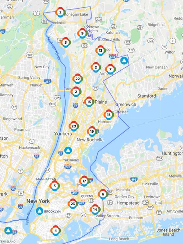 Here's How Many In Westchester, Putnam Are Now Without Power After Storm Sweeps Through