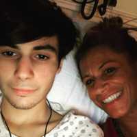 <p>Antonio and his mom, Toni Gargano-Iapicca, at the hospital.</p>