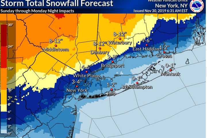 Here Are Latest Projected Snowfall Totals For Nor'easter That Will Slam Area