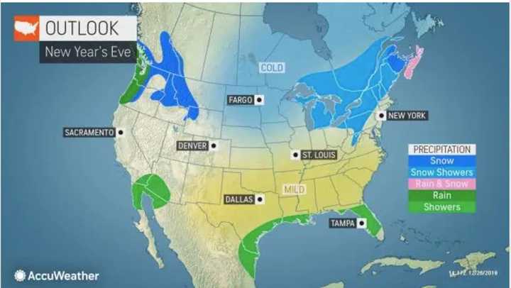 A look at the big change for New Year&#x27;s Eve Day on Tuesday, Dec. 31 after the strong storm pushes off the coast.