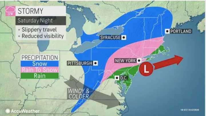 Rain is expected to change over to snow throughout the region overnight Saturday, Jan. 4 into Sunday, Jan. 5.