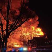 <p>A seven-alarm fire tore through downtown Bound Brook Sunday night.</p>