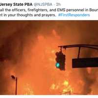 <p>The blaze broke out just before 8 p.m. in an unoccupied complex under construction on East Main Street near Mountain Avenue in the commercial district.</p>