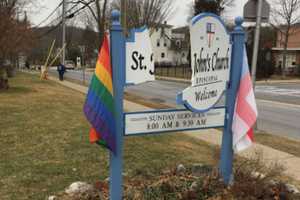 Sign Damaged At Church In Pleasantville