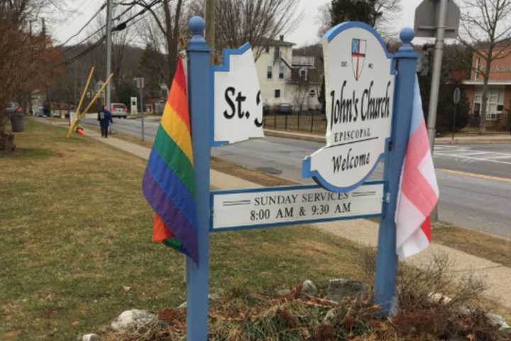 Sign Damaged At Church In Pleasantville