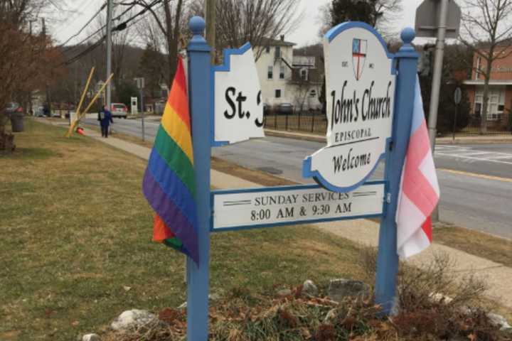 Sign Damaged At Church In Westchester