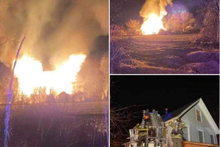 Firefighters Battle Sussex County Barn Blaze For Hours