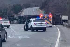 Lanes Reopen After Tractor-Trailer Overturns On I-80 In Warren County