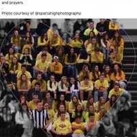 <p>Sparta High School wears yellow in honor of Mel DiDomizio.</p>