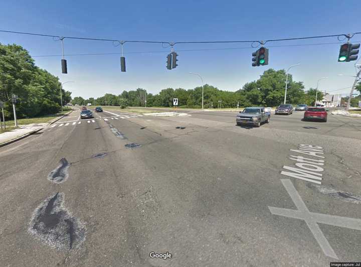 The site where a 24-year-old man was killed crossing a street in Inwood.