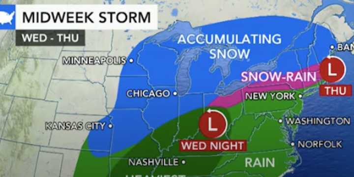 A look at the midweek storm system.